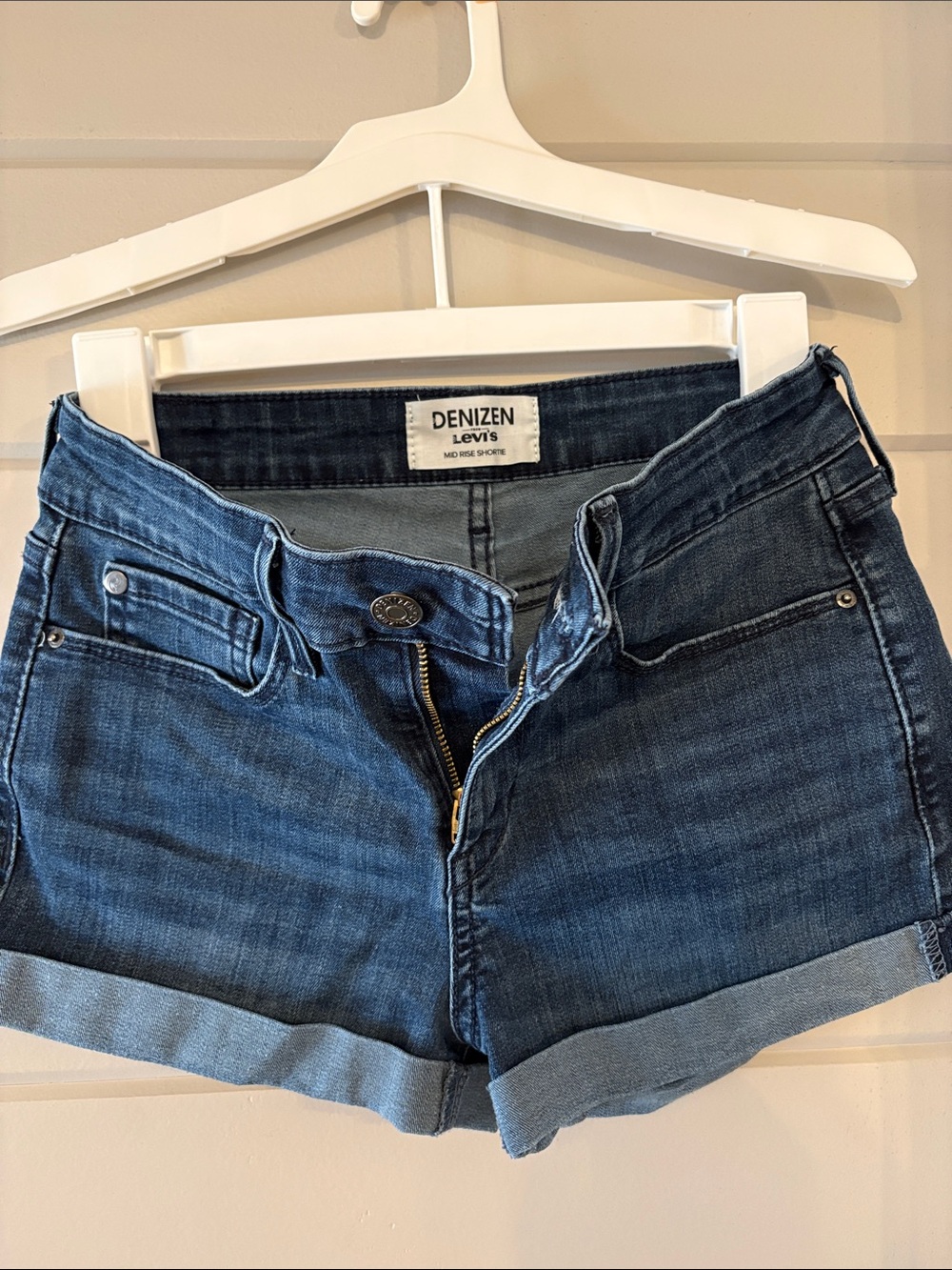 3 pairs of Denizen from Levi's Indigo Roll-Cuff Denim Shorts